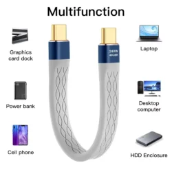 Type-C to Type-C 240W Short Cable Fast Charging USB-C Cord 40Gbps Data Transfer 8K…