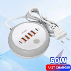 Multi Port Type C Charger 50W Fast Charging Wall Charger USB Phone Adapter For…