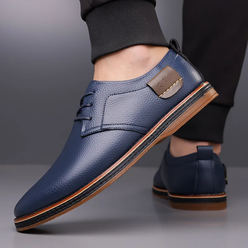 2025Genuine Leather Men Dress Shoes Oxfords Brogue Lace Up Italian Mens Casual Shoes Luxury Brand Moccasins Loafers Plus Size - Image 4