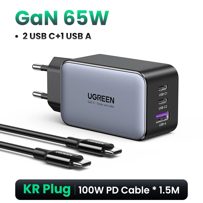 UGREEN 65W GaN Charger Quick Charge 4.0 3.0 Type C PD Fast Phone Charger USB… - Image 14