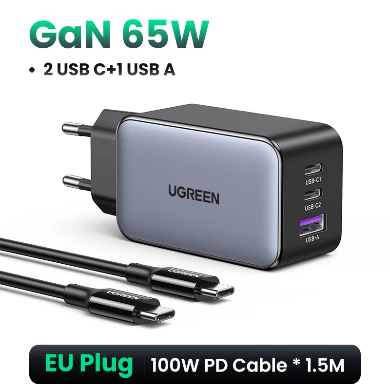 UGREEN 65W GaN Charger Quick Charge 4.0 3.0 Type C PD Fast Phone Charger USB… - Image 12