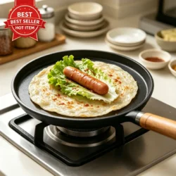 Uncoated Cast Iron Multi-Purpose Griddle Pan, Anti Oil Spill Skillet for Pancake…
