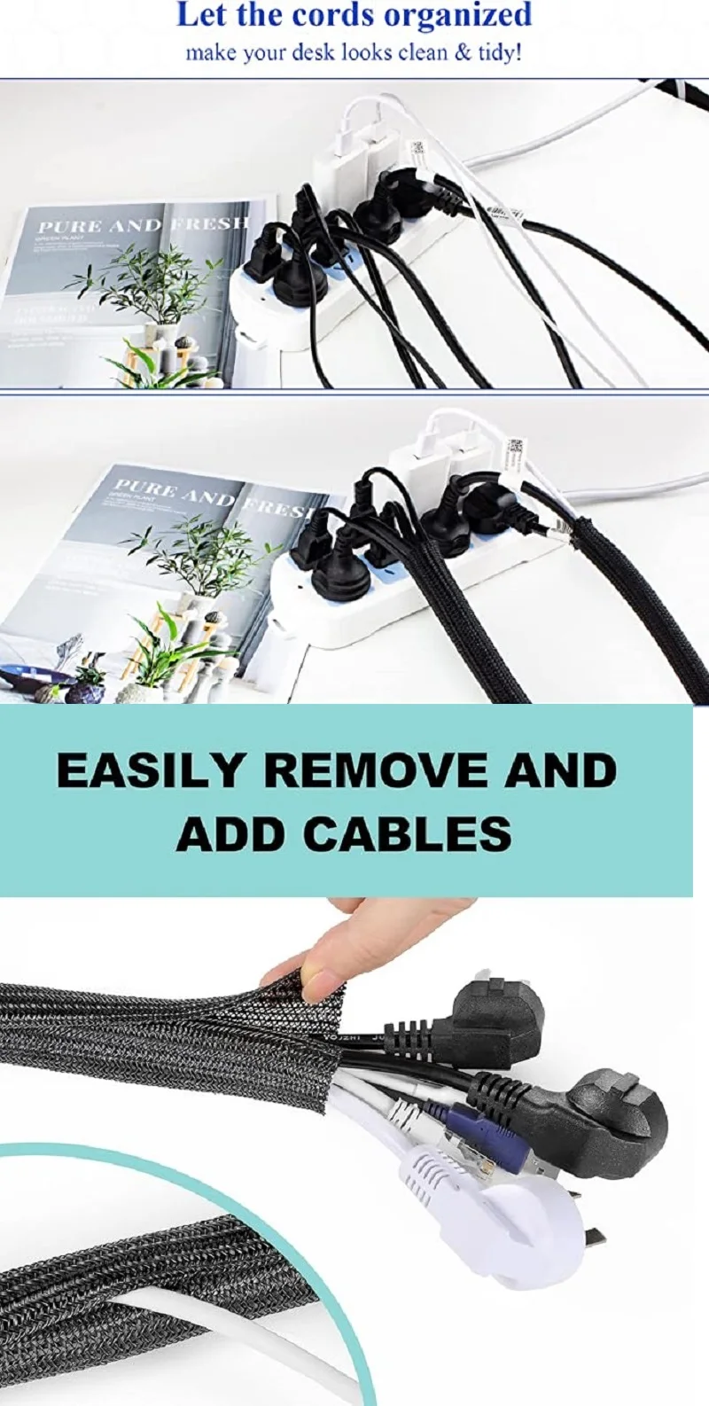 1M 3M 5M Braided Cable Sleeve PET Nylon Wrapping Cable Casing Cable Sleeves Wire… - Image 15