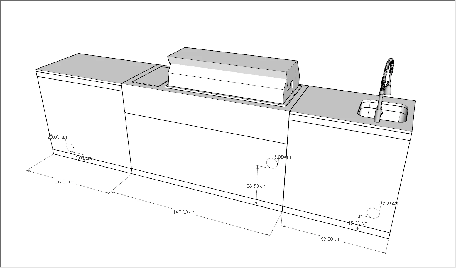 Outdoor Kitchen with Roof Cover Weather-Resistant BBQ Cabinet Set Stainless Steel Garden Kitchen Island with Grill Station - Image 6
