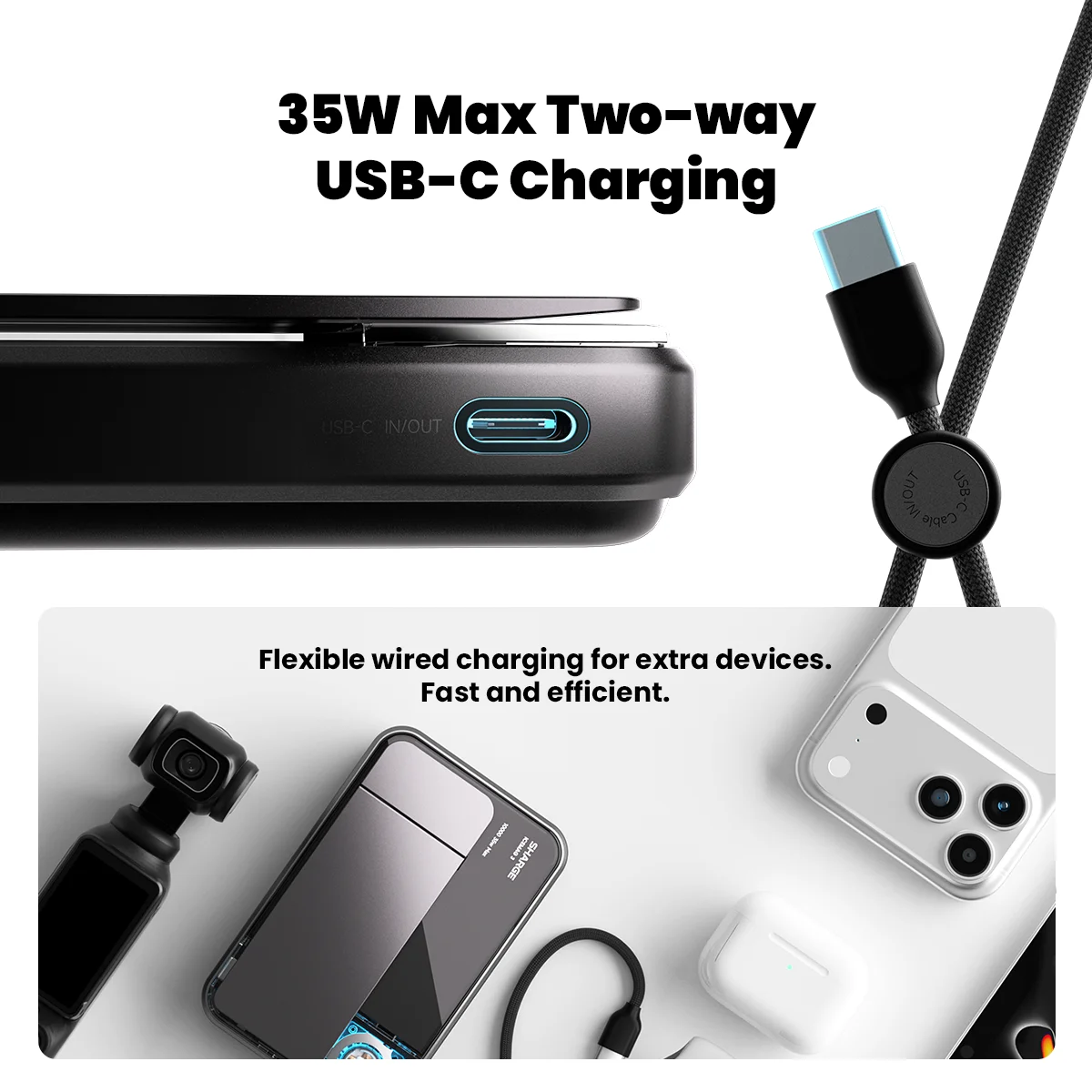 SHARGE 10000mAh Power Bank Qi2.2 25W MagSafe Magnetic Wireless Charger Built-in… - Image 6