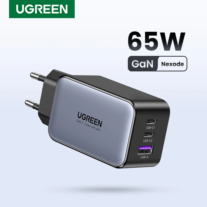 UGREEN 65W GaN Charger Quick Charge 4.0 3.0 Type C PD Fast Phone Charger USB…