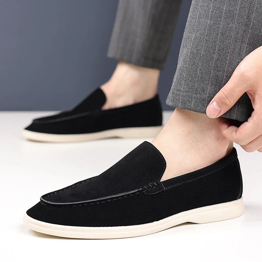 2025 Deer Leather Casual Men's Shoes Big Size 48 Versatile Comfortable Work Shoes Driving Loafers Suede Leather Formal Flats - Image 10