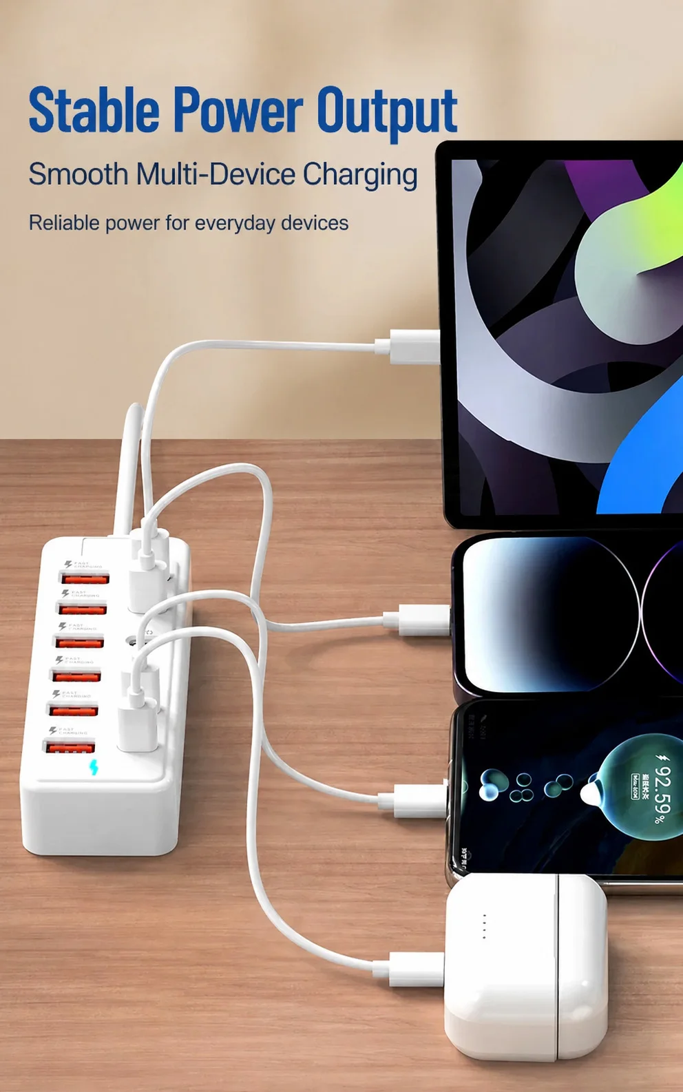 12-Port USB Charger 6 USB-A 6 USB-C Desktop Charging Station Fast Charger Multi… - Image 12