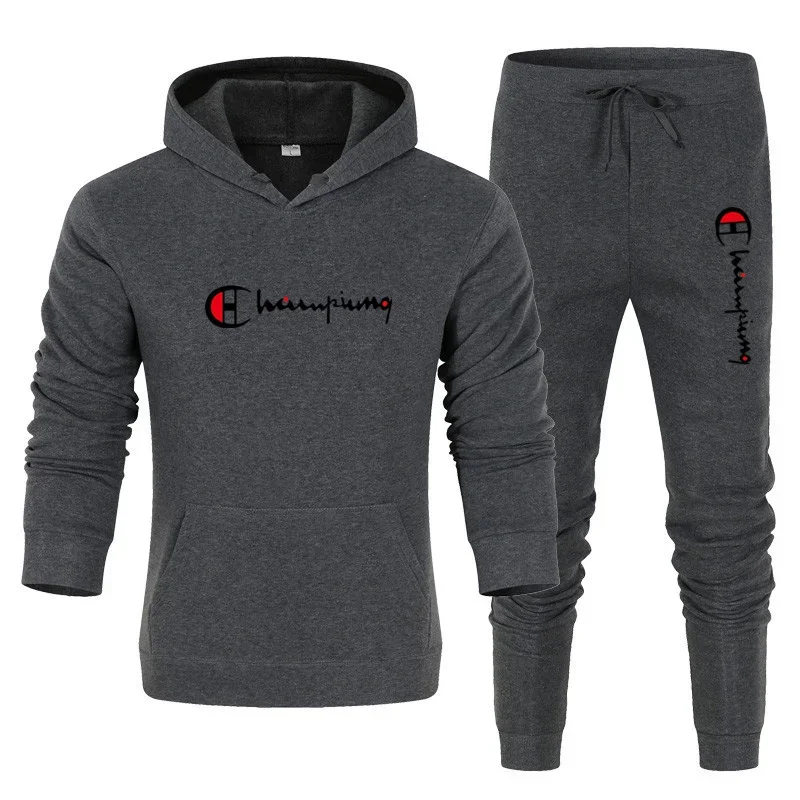 2025 Men's Tracksuit Hooded Sweatshirt+Sweatpants 2 Pcs Sets Sports Suit Casual… - Image 12