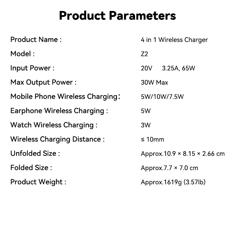 Foldable Magnetic Wireless Charger Stand Type-C 30W Fast Charging Station Phone… - Image 18