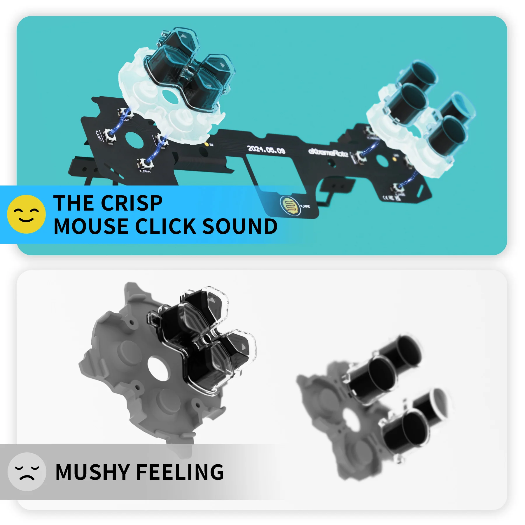 eXtremeRate Whole Clicky Kit for ps5 Controller BDM-030 Shoulder Face Dpad Buttons, Custom Micro Switch Clicky Kit Mouse Click - Image 2