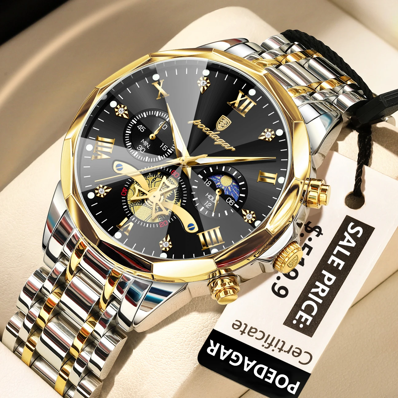 POEDAGAR Luxury Men Watch Top Original Waterproof Luminous Chronograph Man Wristwatch Stainless Steel Quartz Men's Watches Reloj - Image 17