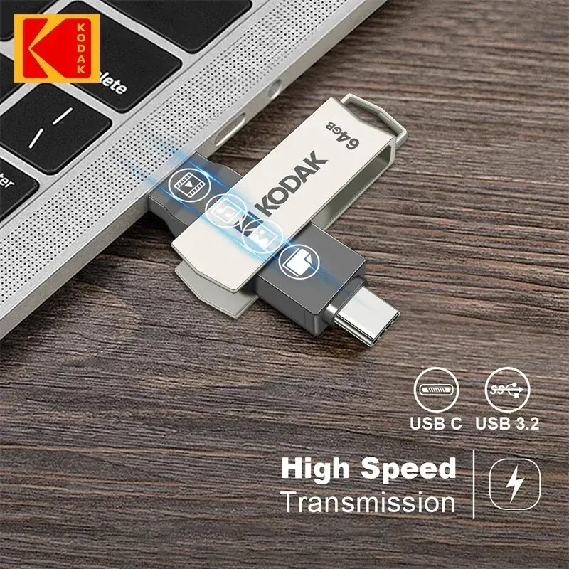 KODAK USB3.2 Type C Flash Drive 256GB 128GB 32GB Pendrive High Speed Dual Memory… - Image 5