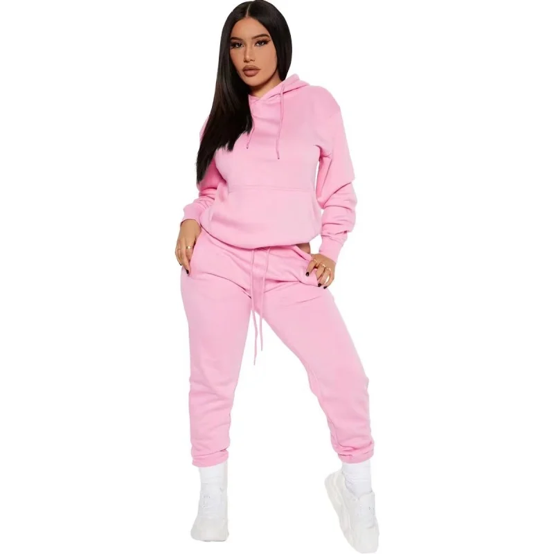 Winter Tracksuit Women Two Piece Set - Oversized Hoodie Sweatpants Solid Color… - Image 4