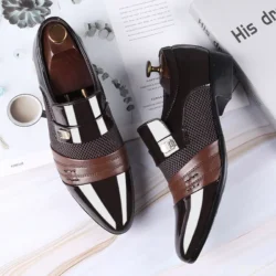 New men's casual shoes business formal wear plus size versatile for weddings simple  comfortable retro artistic men's shoes