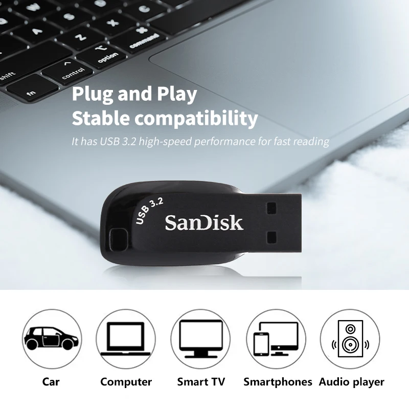 USB 3.2 Black Flash Drive SanDisk Ultra Shift Pen Drive 32GB 64GB 128GB 256GB… - Image 6