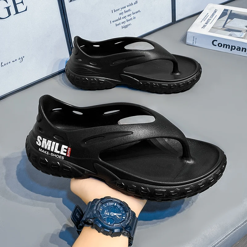 Fashion Mens Sandals Comfortable Soft Man Flip Flops Outdoor Beach Slippers Casual Non-slip Flat Shoes Lightweight Garden Shoes - Image 9