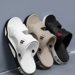 Men's Slippers Summer New Sandals EVA Light Adult Thick-soled Beach Shoes Non-slip Open-toe Sandals for Outdoor