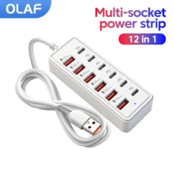 Multiport USB Charger Station 12 in 1 Power Strip Desktop Charging Station USB…