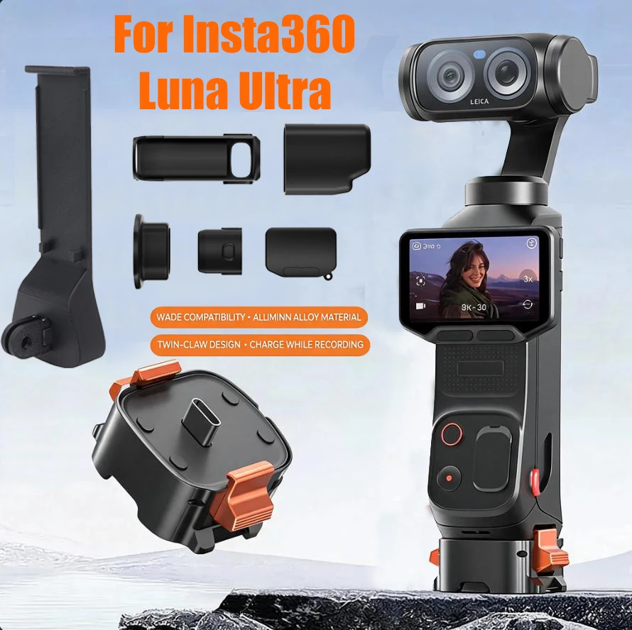For Insta360 Luna Ultra Camera Accessories Set Release Mount Charging Adapter Magnetic Desktop Base Handle Screen Dock Fit