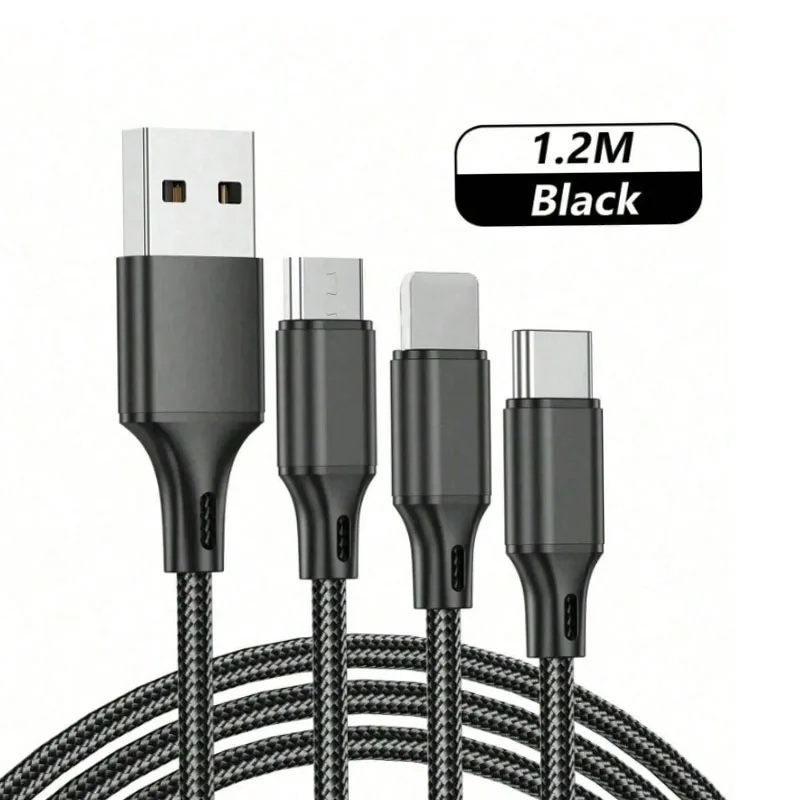 3-In-1 Braided Nylon Data Cable, 120cm/1.2m Long, Supports USB To Type-C, IP And… - Image 15