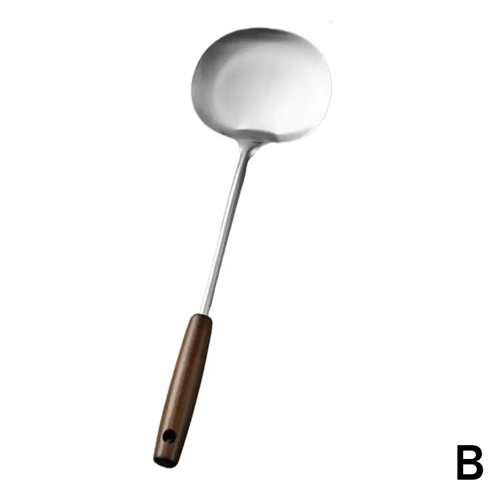 Stainless Steel Spatula Mushroom Shovel With Wooden Handle Cooking Spoon… - Image 8