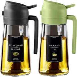 Oil Sprayer for Cooking,2in1 Olive Oil Dispenser Bottle for Kitchen with…