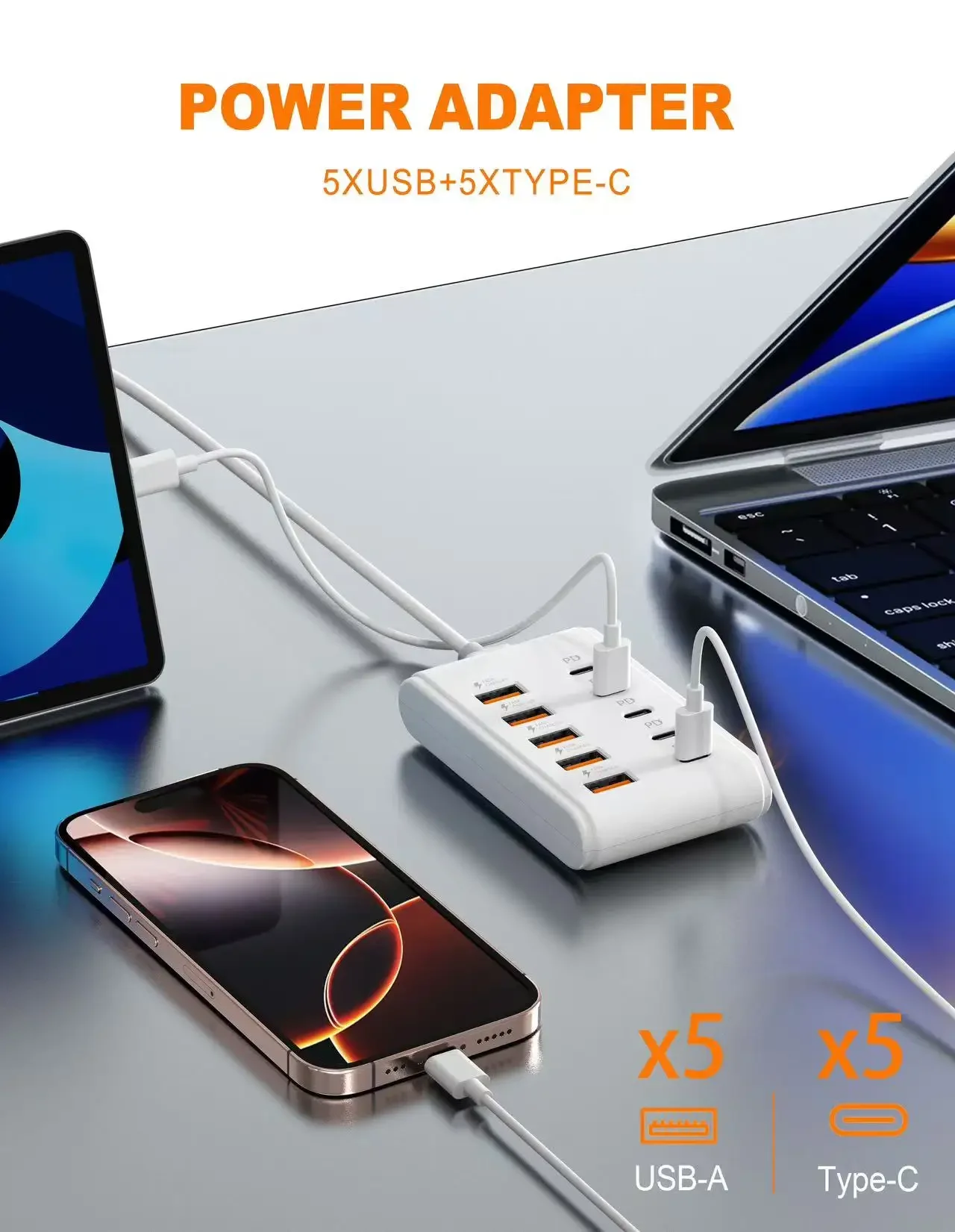 USB Charger Multi Ports Type C Fast Charging Power Socket Desktop Quick Charge… - Image 14