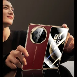Luxury Magnetic Cowhide Leather Hinge Protective Case + Glass Screen Film For Huawei Mate X6 X5