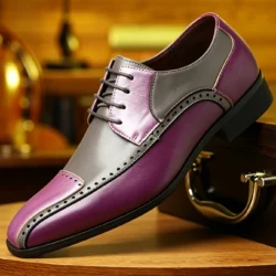 Classic Formal Oxford Shoes Handcrafted Men Dress Shoes Real Calfskin Leather Business Office Footwear