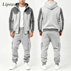2026 Fall Outdoor Two Piece Sets Mens Vintage Hooded Tracksuits Men Fashionable…