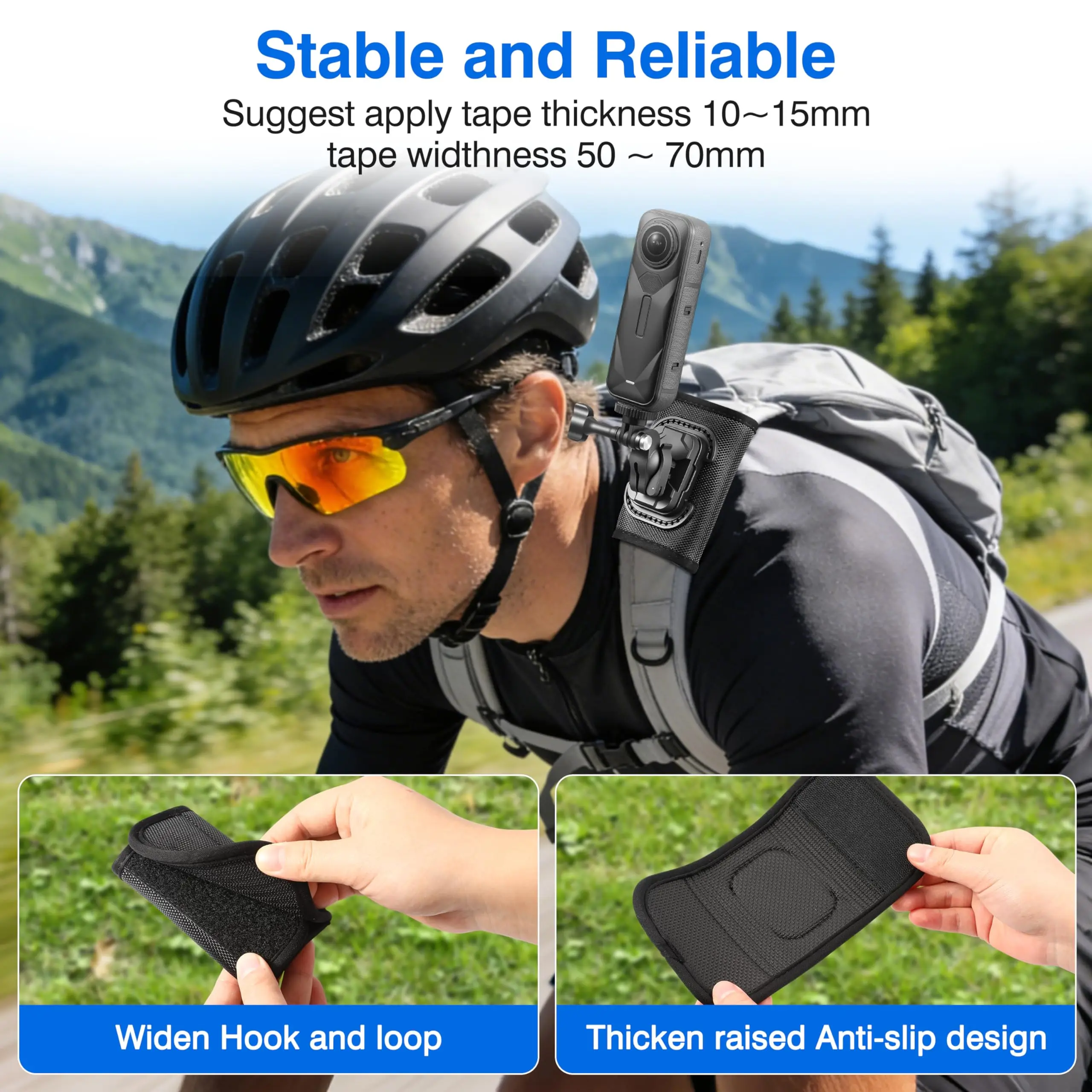 Backpack Mount for Insta360 Luna Ultra X6 X5 Air Ace Pro 2 Shoulder Strap Clip Holder 360° Adjust Quick Release for DJI Osmo 360 - Image 3