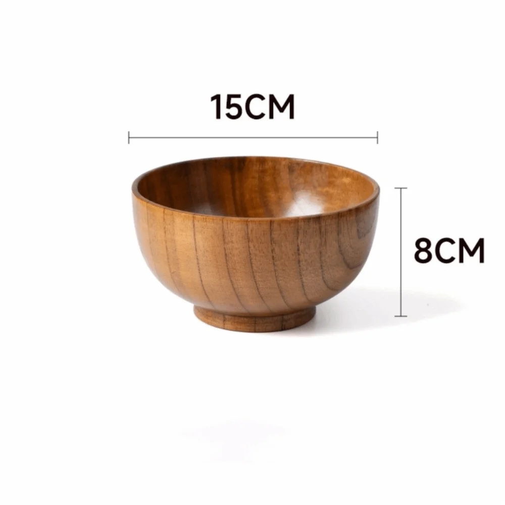 New Japanese Style Wooden Bowls Handmade Crafts Soup Bowls Food Containers… - Image 15