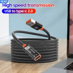 USB To Type C 2.0 Extension Cable Fast Charging Data Transfer USB C Headphone USB…