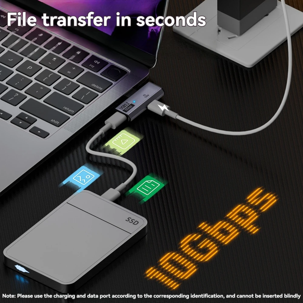 USB C 10Gbps Data Transfer Adapter with 100W PD Fast Charging Type-C Headphone… - Image 4
