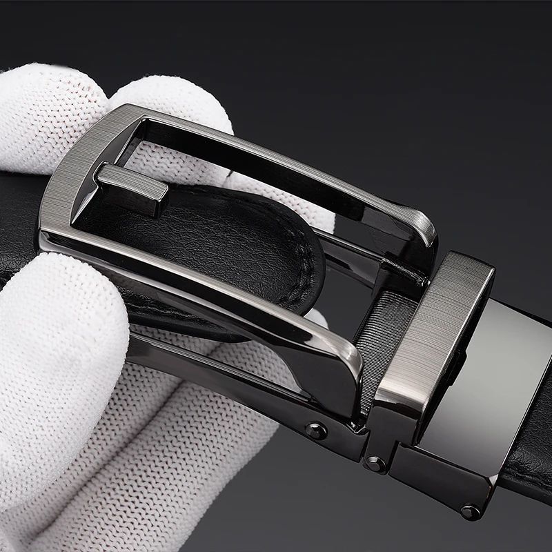 Men Belt Top Quality Cow Genuine Leather Men's Belt Cowhide Strap for Male Automatic Buckle Belts for Men Alloy Buckle Belt - Image 4