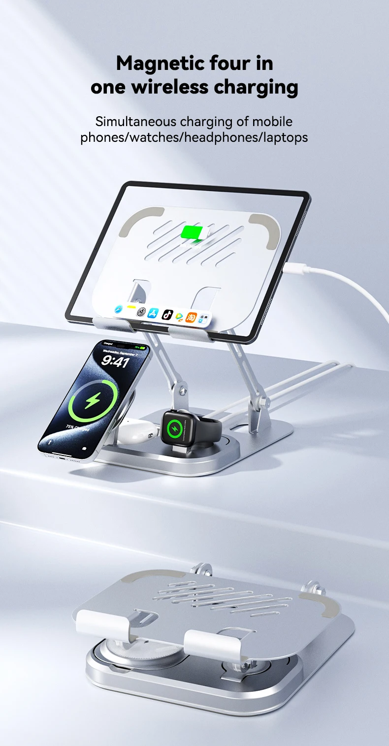 Foldable Magnetic Wireless Charger Stand Type-C 30W Fast Charging Station Phone… - Image 8