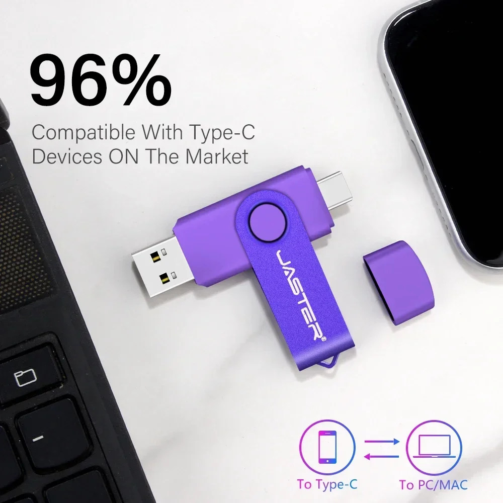 TYPE-C USB Flash Drive 128GB Real Capacity Pen Drive 64GB Free Key Chain Memory… - Image 3