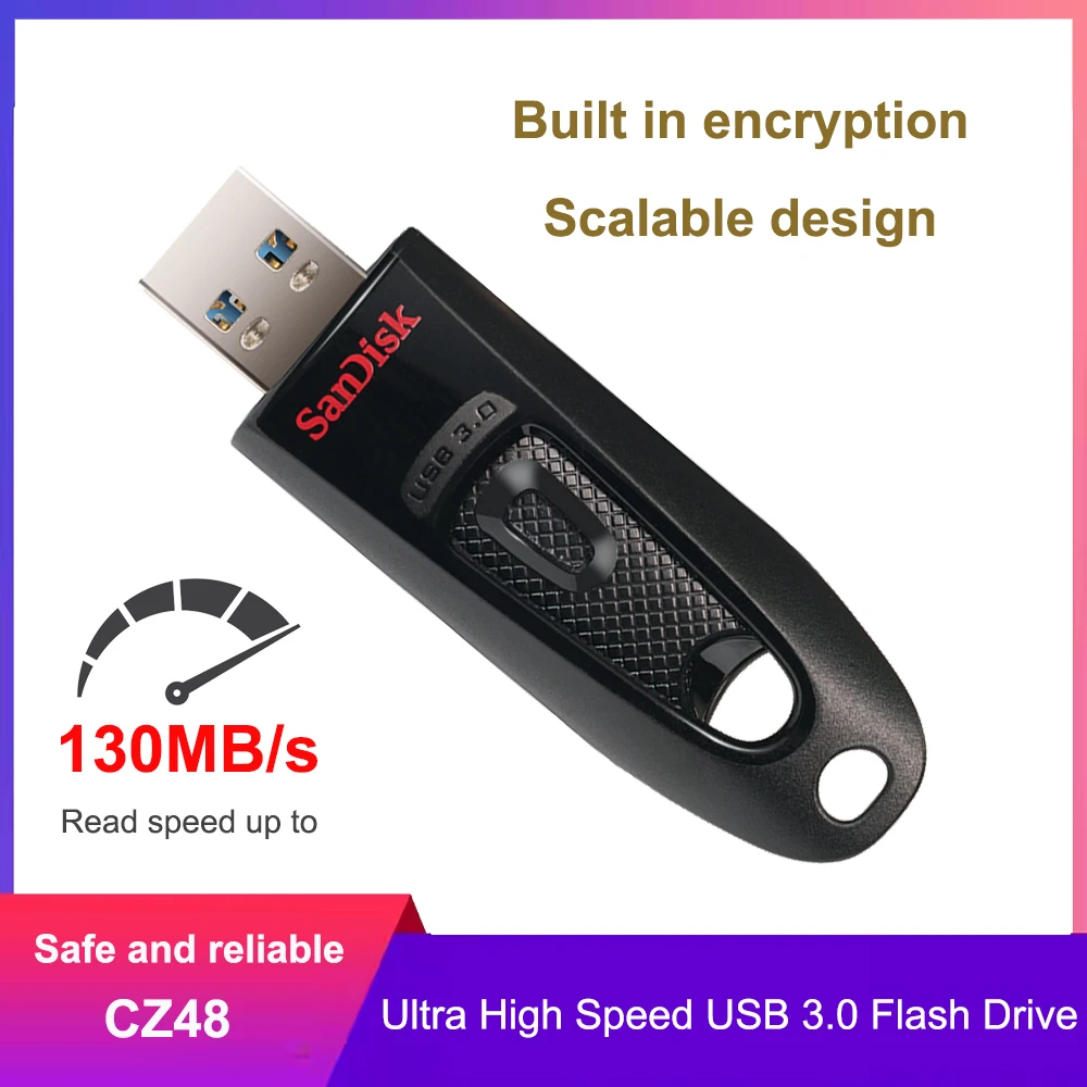 SanDisk Ultra USB3.0 Flash Drive 256GB 128GB 64GB Flashdisk 32G 512GB USB 3.0 Pen…