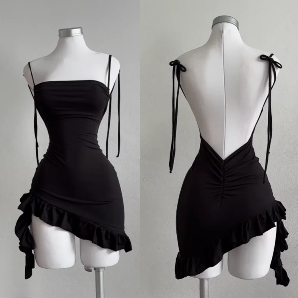 2025 Sexy Sleelveless Backless Mini Dress Women Summer Europe America Lace Up…