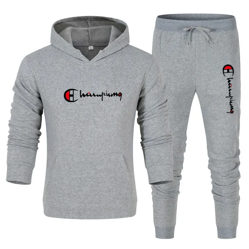 2025 Men's Tracksuit Hooded Sweatshirt+Sweatpants 2 Pcs Sets Sports Suit Casual… - Image 8