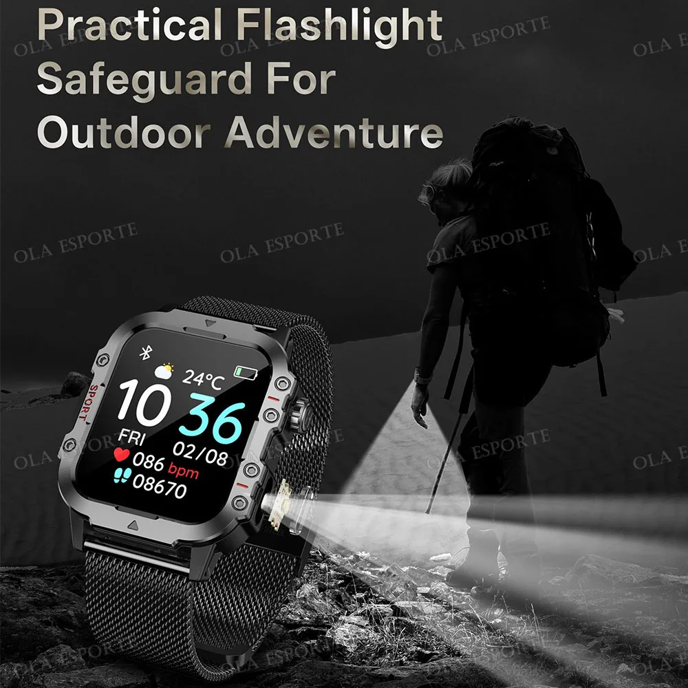 2025 New Military Smart Watch Men IP67 3ATM Waterproof Outdoor Sports Fitness Tracker Health Monitor 1.44" BT Call Smartwatch H1 - Image 6