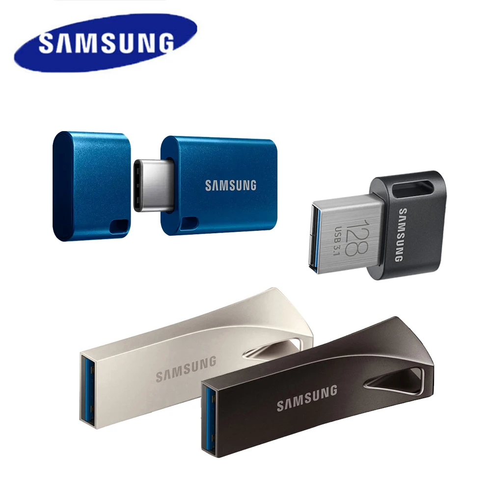 SAMSUNG BAR/FIT/Plus USB 3.1 Flash Drive 256GB 128GB 64GB USB Type-C Metal Pen…