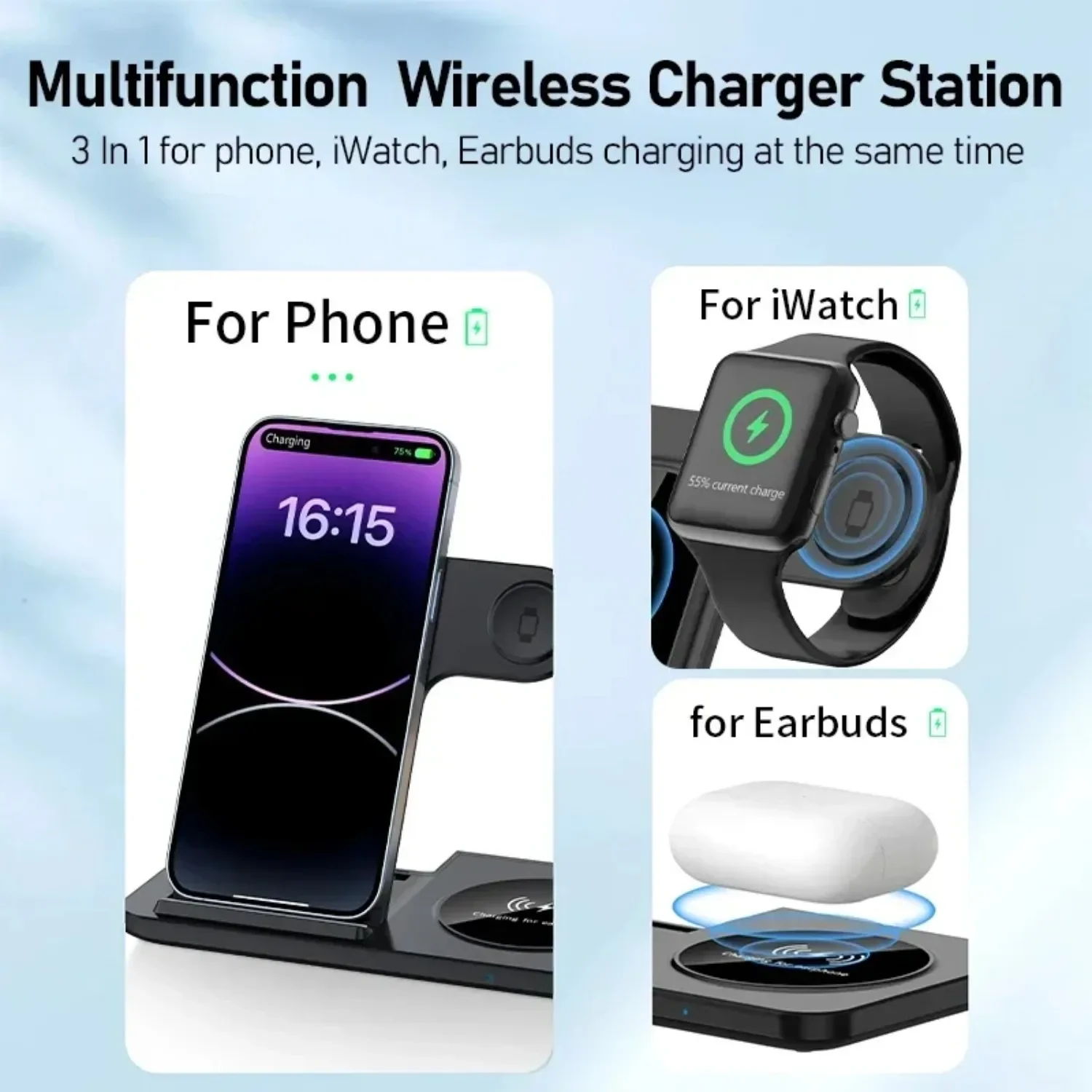 3 in 1 Wireless Charging Station for Magsafe Charger Stand Fast Magnetic Wireless… - Image 26