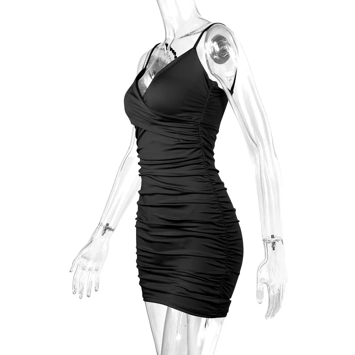 Summer New Slim Fit Bag Hip Short dress Spicy Girl Sexy V-neck Open Trench Fashion… - Image 36