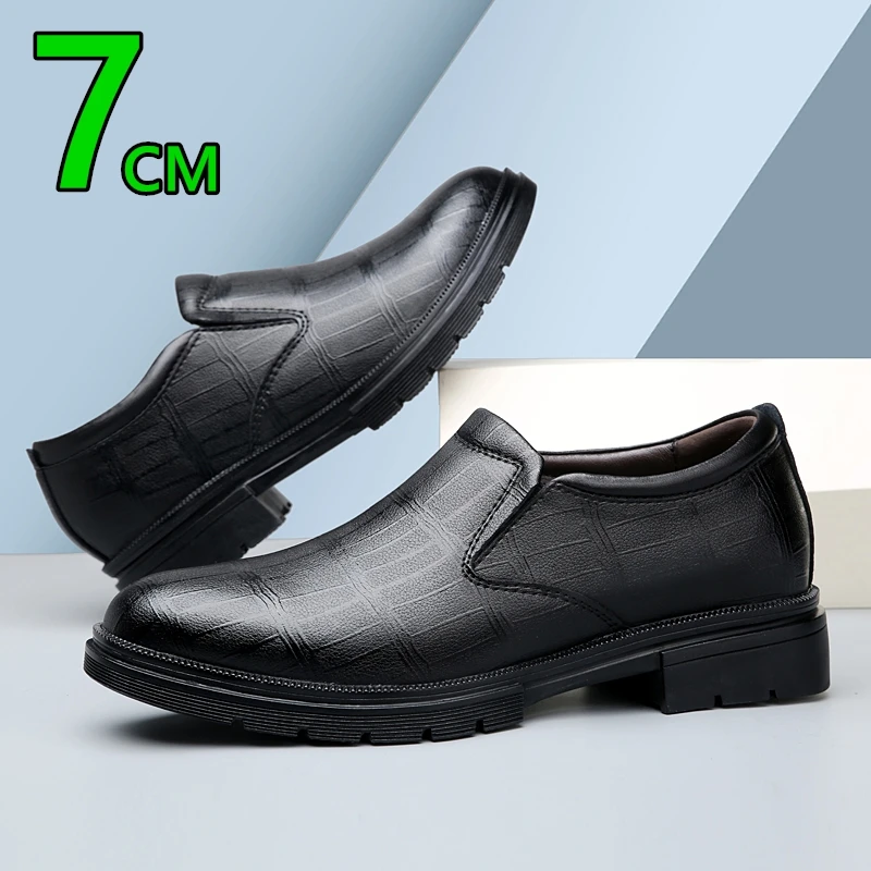 Big Size Elevator Loafers Wedding Men Leather Shoes Business British Formal Dress Shoes Height Increase Insole 7CM Lift Moccasin - Image 4
