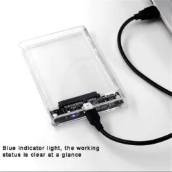 Transparent HDD Case HDD Enclosure 2.5 Inch SSD SATA To USB2.0 Type-C Adapter…