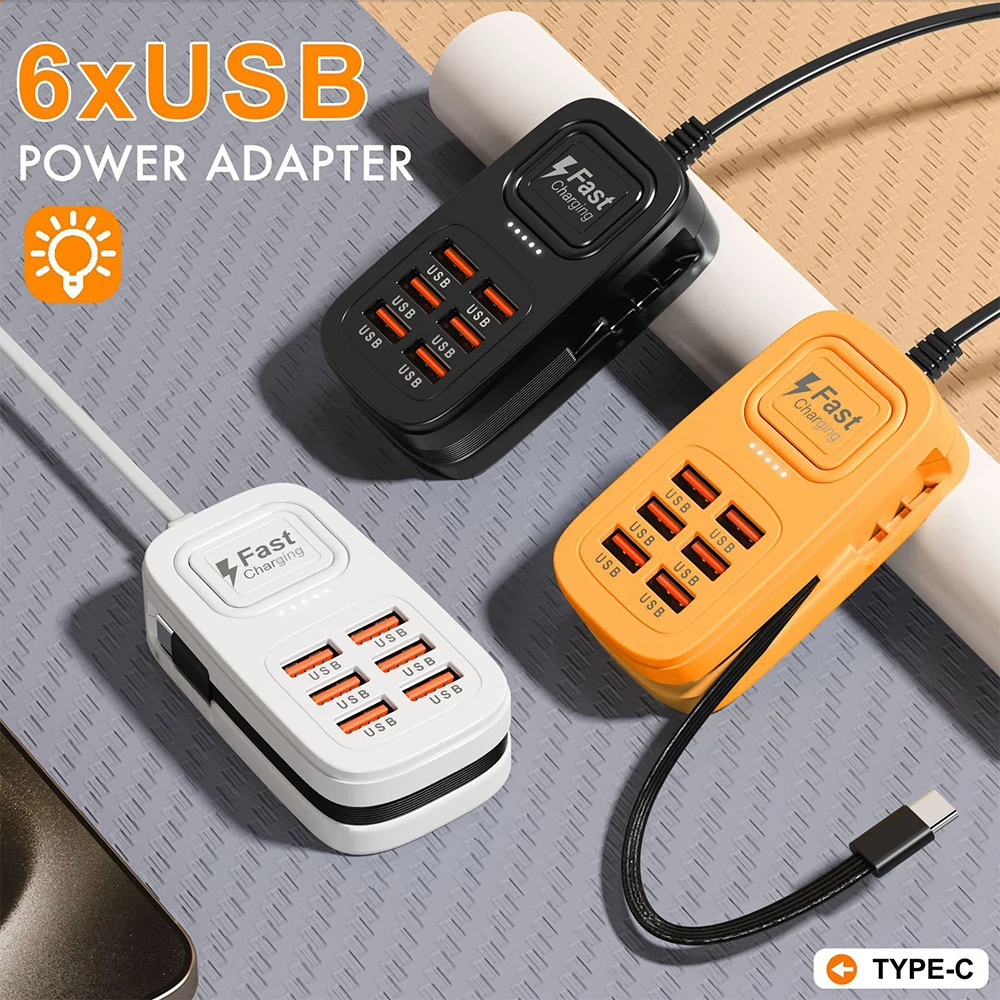 6 Ports USB Fast Charger Power Strip Desktop Charging Station Fast Charging… - Image 18