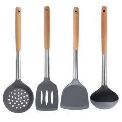 Silicone Cooking Utensil Set Heat Resistant Non Stick Cookware Spatula Shovel…