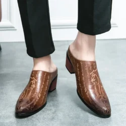 4CM Heels Men Loafers Casual Dress Shoes Fashion Leather Summer Flats Slip-On Classic Black Footwear Zapatos Para Hombre Male